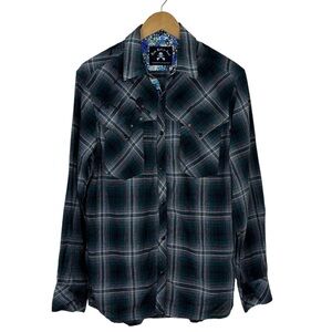Rock Roll-n-Soul Plaid Western Skull Shirt